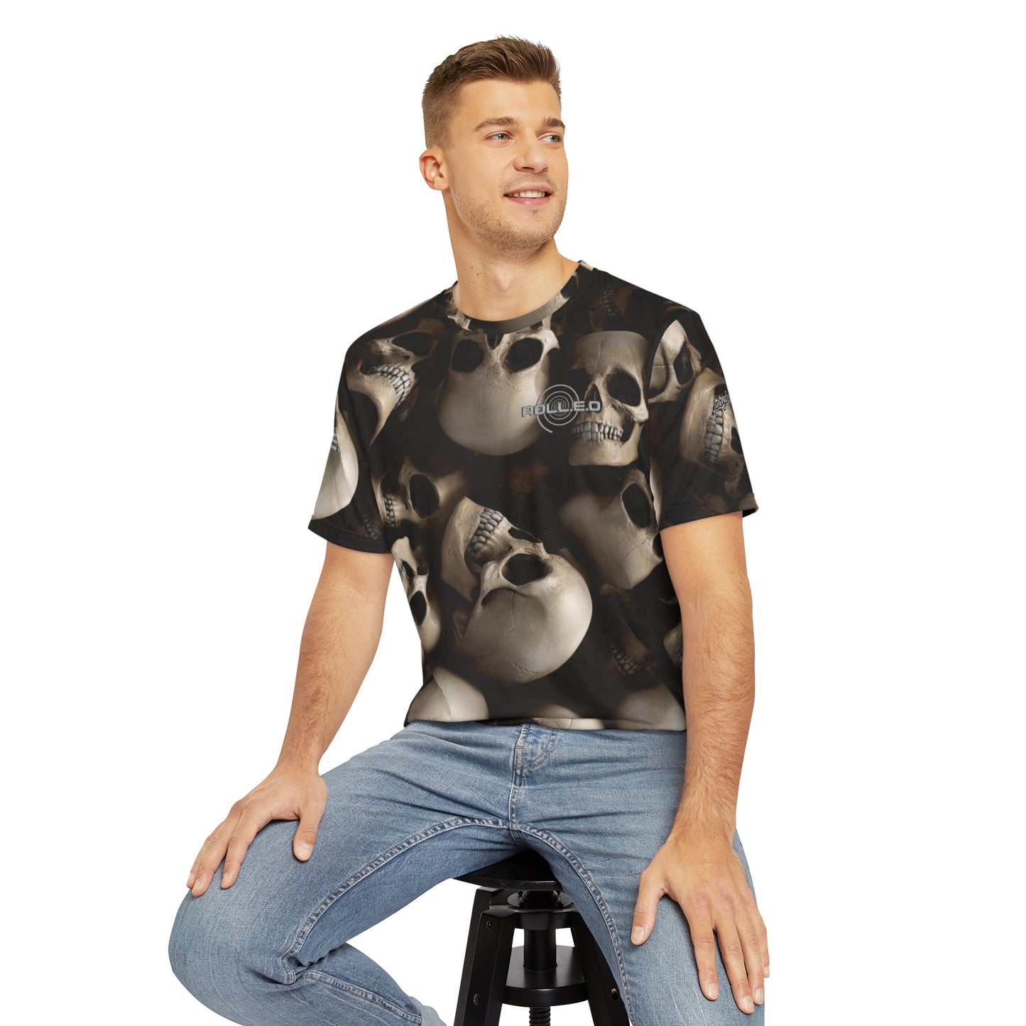 Realistic Skull Catacombs of Riddim All Over Print T-Shirt