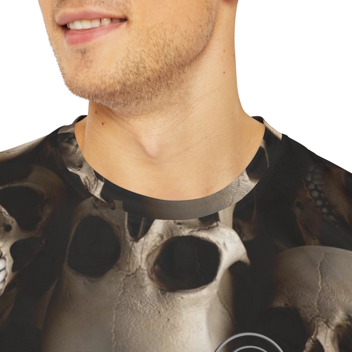 Realistic Skull Catacombs of Riddim All Over Print T-Shirt