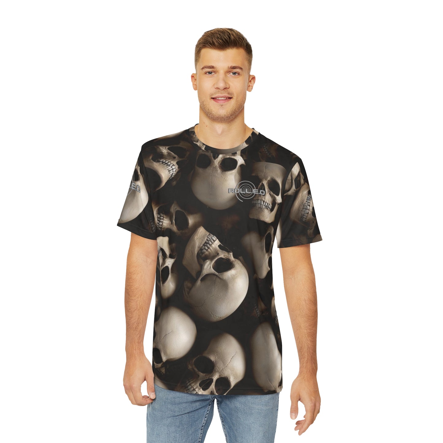 Realistic Skull Catacombs of Riddim All Over Print T-Shirt