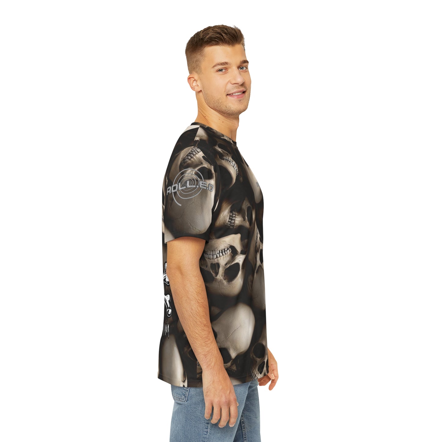 Realistic Skull Catacombs of Riddim All Over Print T-Shirt