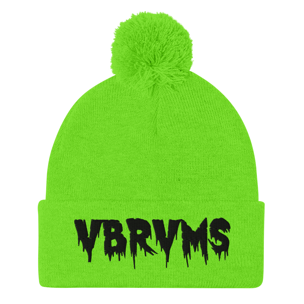VBRVMS Neon Green Pom Pom Beanie